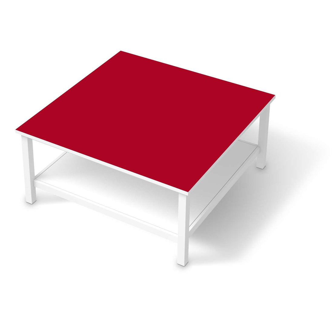 Klebefolie für Möbel Rot Dark - IKEA Hemnes Couchtisch 90x90 cm  - weiss