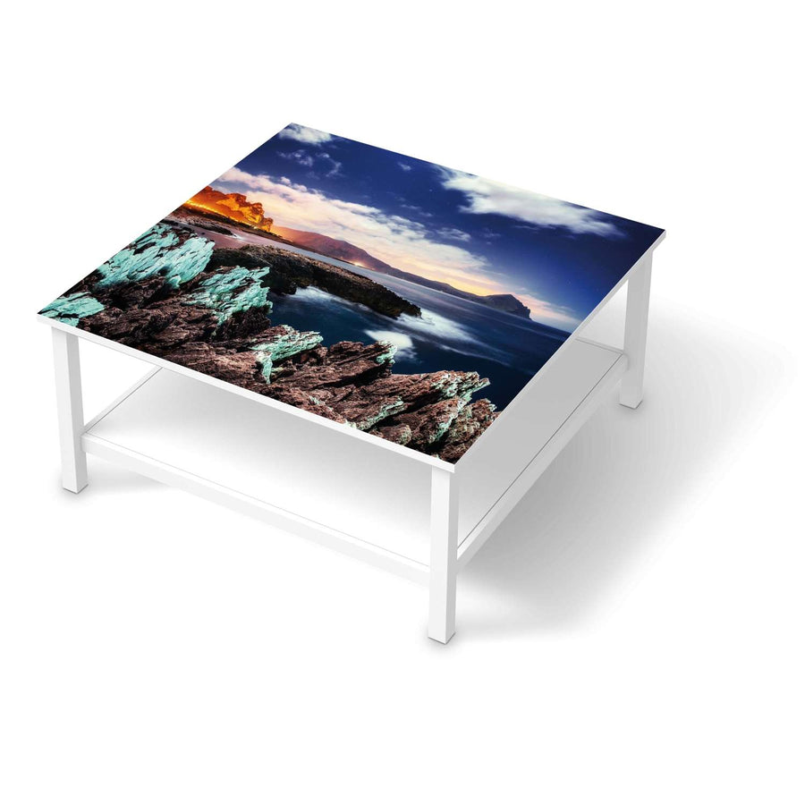 Klebefolie für Möbel Seaside - IKEA Hemnes Couchtisch 90x90 cm  - weiss