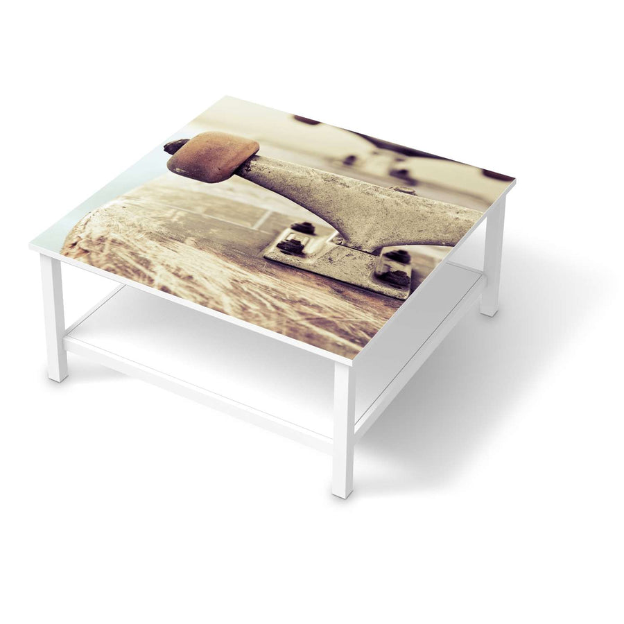 Klebefolie für Möbel Skateboard - IKEA Hemnes Couchtisch 90x90 cm  - weiss