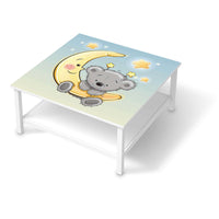 Klebefolie für Möbel Teddy und Mond - IKEA Hemnes Couchtisch 90x90 cm  - weiss