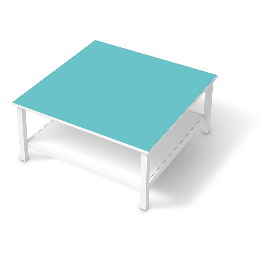 Klebefolie für Möbel Türkisgrün Light - IKEA Hemnes Couchtisch 90x90 cm  - weiss