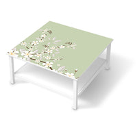 Klebefolie für Möbel White Blossoms - IKEA Hemnes Couchtisch 90x90 cm  - weiss