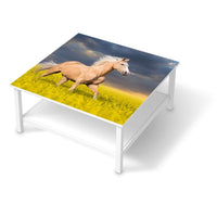 Klebefolie für Möbel Wildpferd - IKEA Hemnes Couchtisch 90x90 cm  - weiss