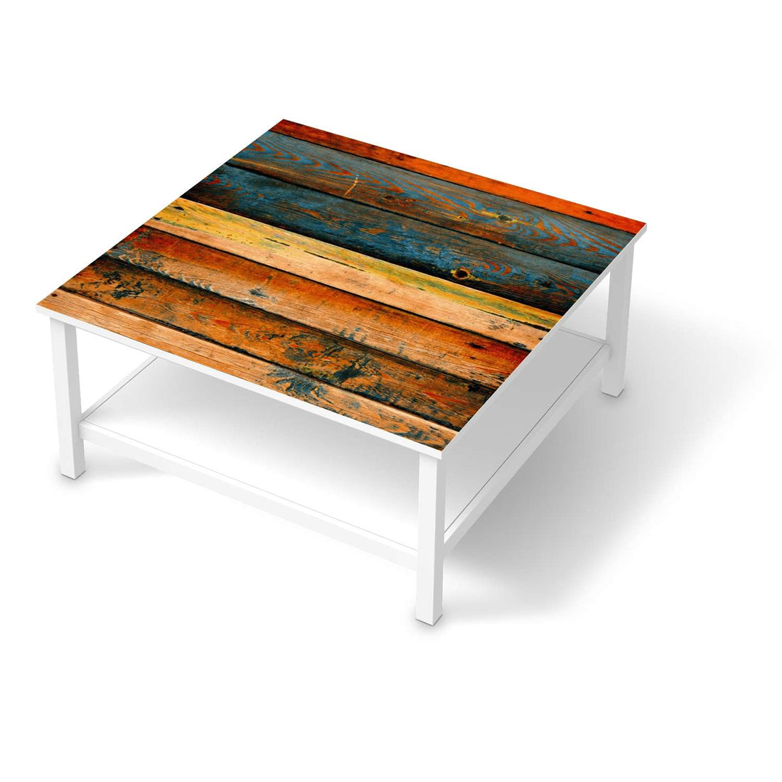 Klebefolie für Möbel Wooden - IKEA Hemnes Couchtisch 90x90 cm  - weiss