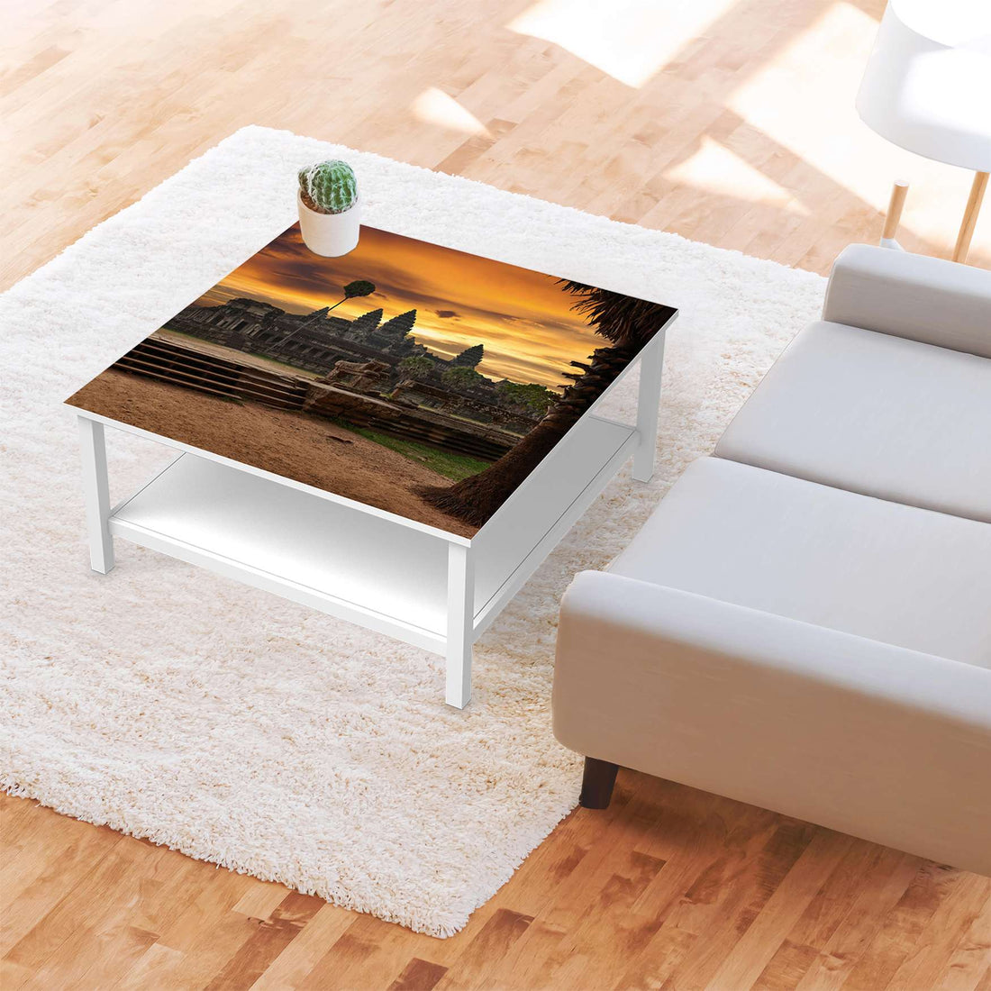 Klebefolie für Möbel Angkor Wat - IKEA Hemnes Couchtisch 90x90 cm - Wohnzimmer