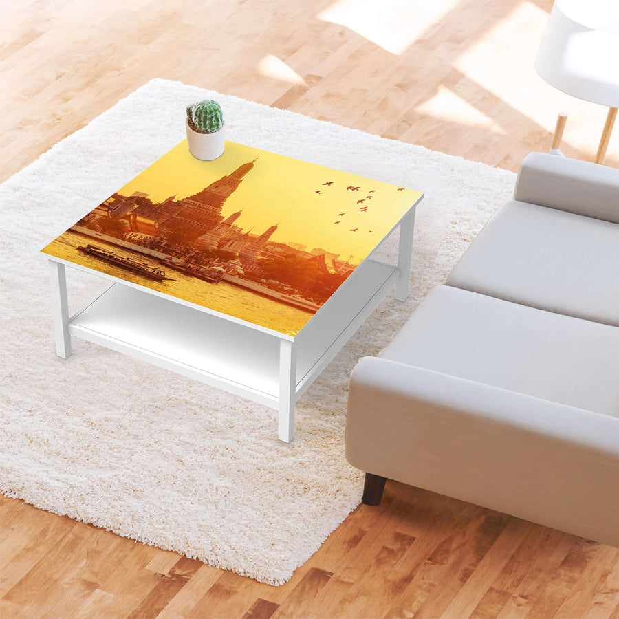 Klebefolie für Möbel Bangkok Sunset - IKEA Hemnes Couchtisch 90x90 cm - Wohnzimmer