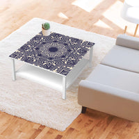 Klebefolie für Möbel Blue Mandala - IKEA Hemnes Couchtisch 90x90 cm - Wohnzimmer