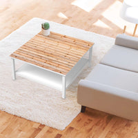 Klebefolie für Möbel Bright Planks - IKEA Hemnes Couchtisch 90x90 cm - Wohnzimmer