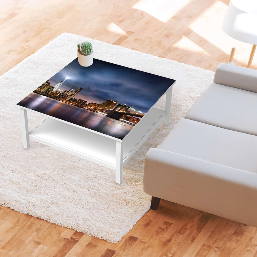 Klebefolie für Möbel Brooklyn Bridge - IKEA Hemnes Couchtisch 90x90 cm - Wohnzimmer
