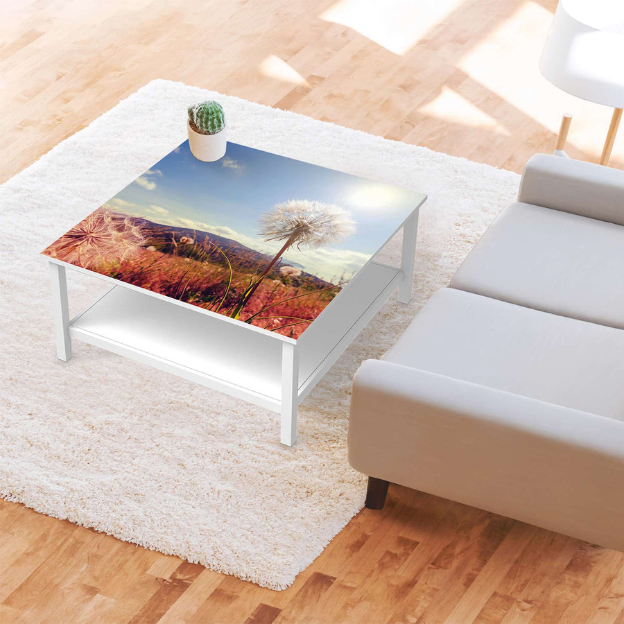 Klebefolie für Möbel Dandelion - IKEA Hemnes Couchtisch 90x90 cm - Wohnzimmer