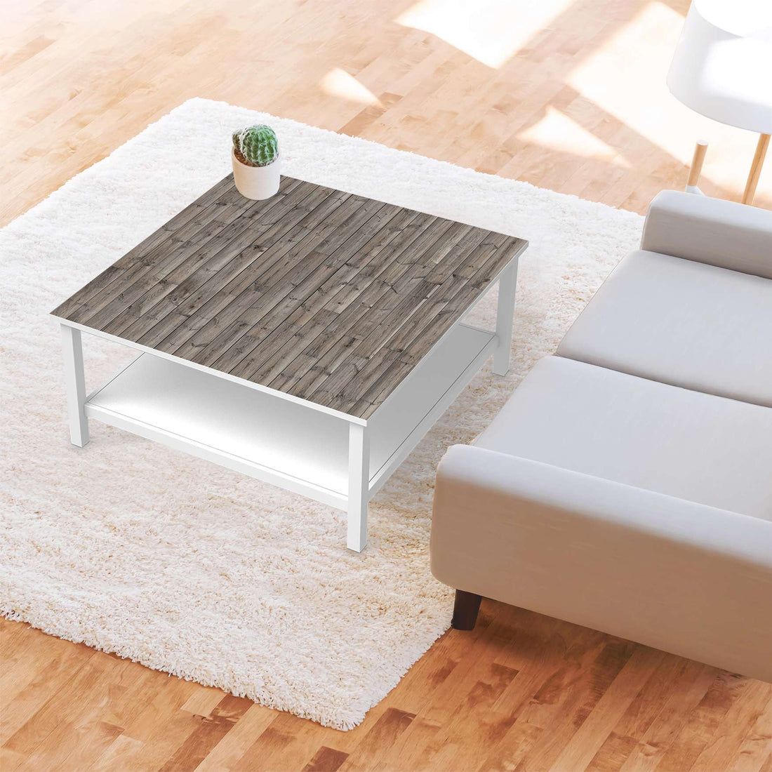 Klebefolie für Möbel Dark washed - IKEA Hemnes Couchtisch 90x90 cm - Wohnzimmer