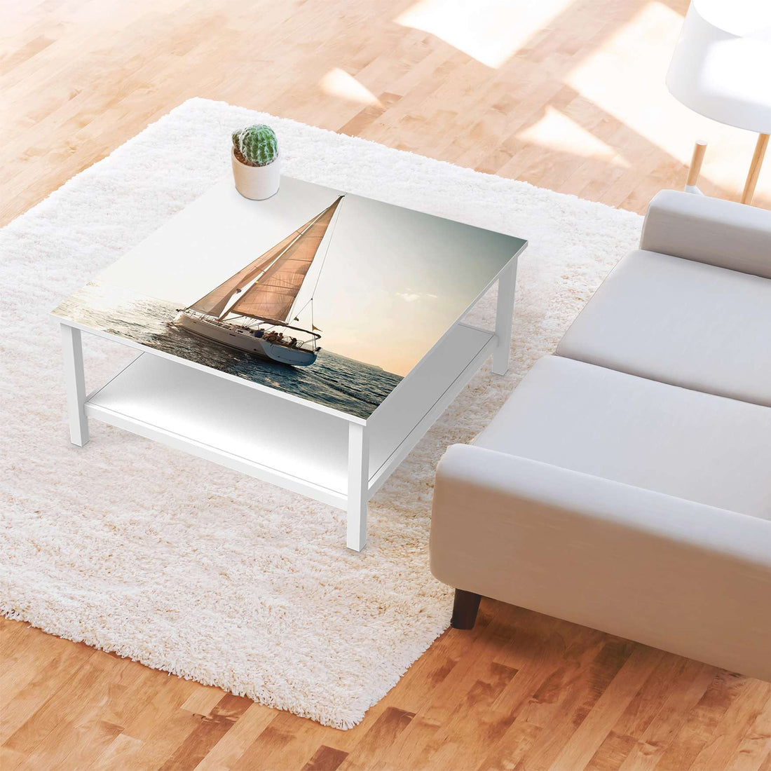 Klebefolie für Möbel Freedom - IKEA Hemnes Couchtisch 90x90 cm - Wohnzimmer