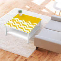Klebefolie für Möbel Gelbe Zacken - IKEA Hemnes Couchtisch 90x90 cm - Wohnzimmer