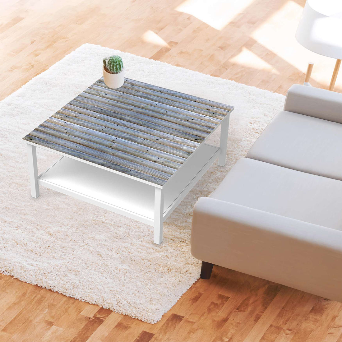 Klebefolie für Möbel Greyhound - IKEA Hemnes Couchtisch 90x90 cm - Wohnzimmer