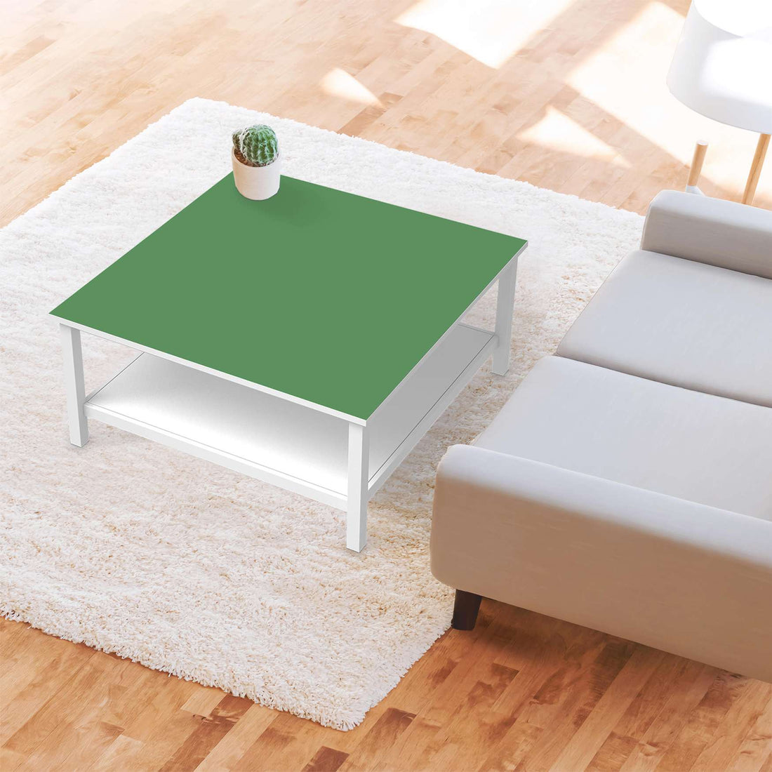 Klebefolie für Möbel Grün Light - IKEA Hemnes Couchtisch 90x90 cm - Wohnzimmer
