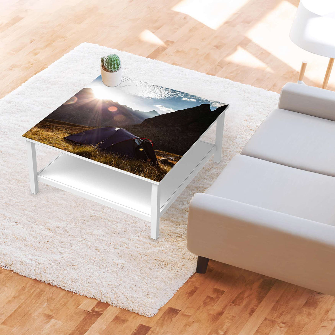 Klebefolie für Möbel Into the Wild - IKEA Hemnes Couchtisch 90x90 cm - Wohnzimmer