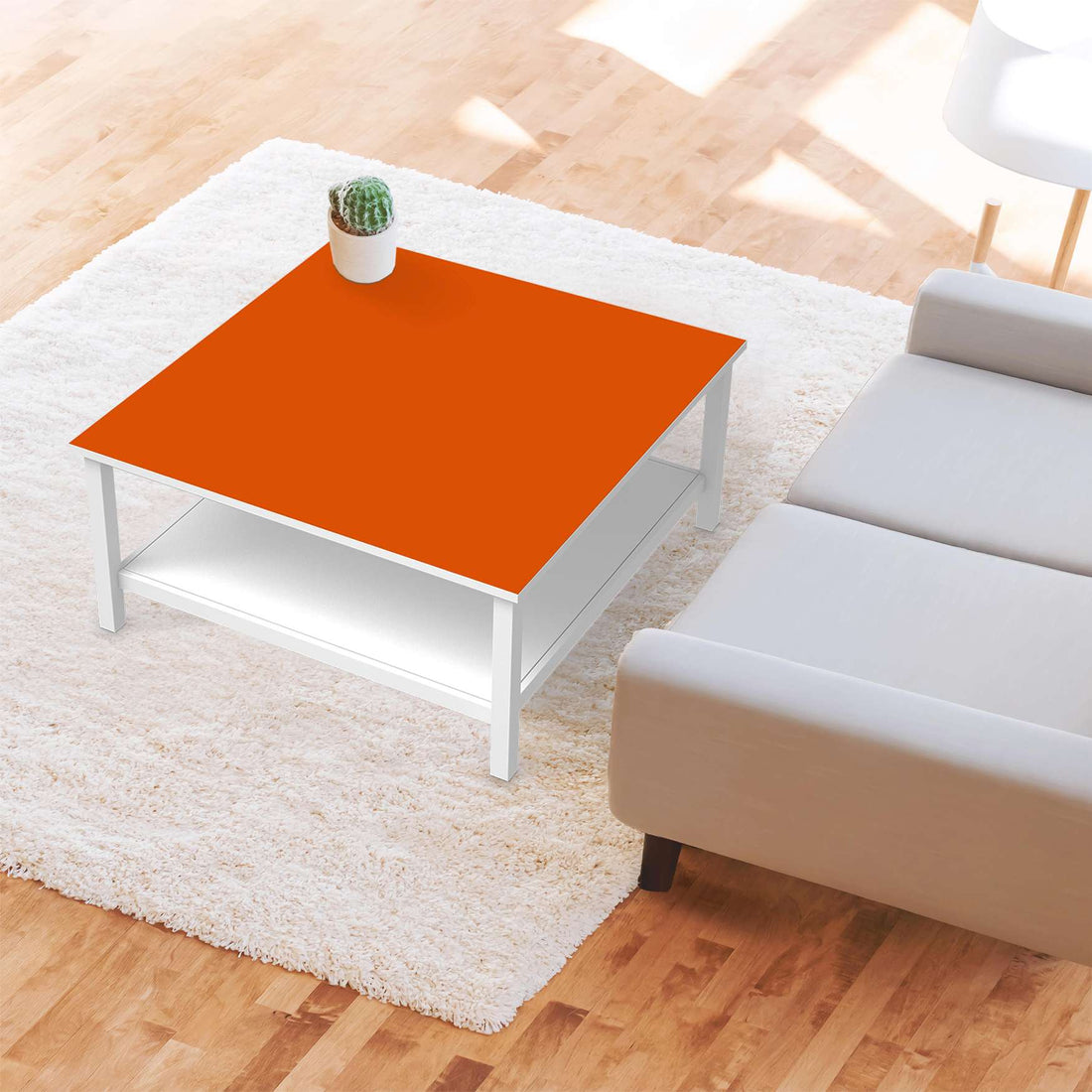 Klebefolie für Möbel Orange Dark - IKEA Hemnes Couchtisch 90x90 cm - Wohnzimmer