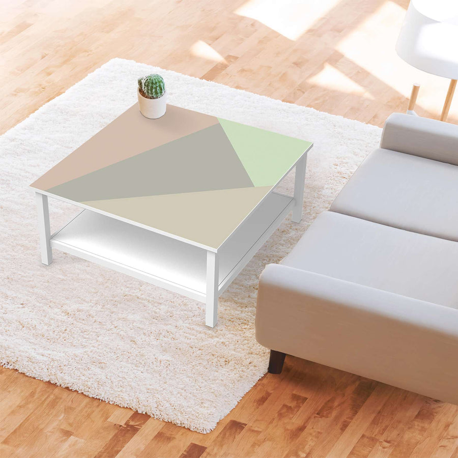 Klebefolie für Möbel Pastell Geometrik - IKEA Hemnes Couchtisch 90x90 cm - Wohnzimmer