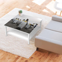 Klebefolie für Möbel Penguin Family - IKEA Hemnes Couchtisch 90x90 cm - Wohnzimmer