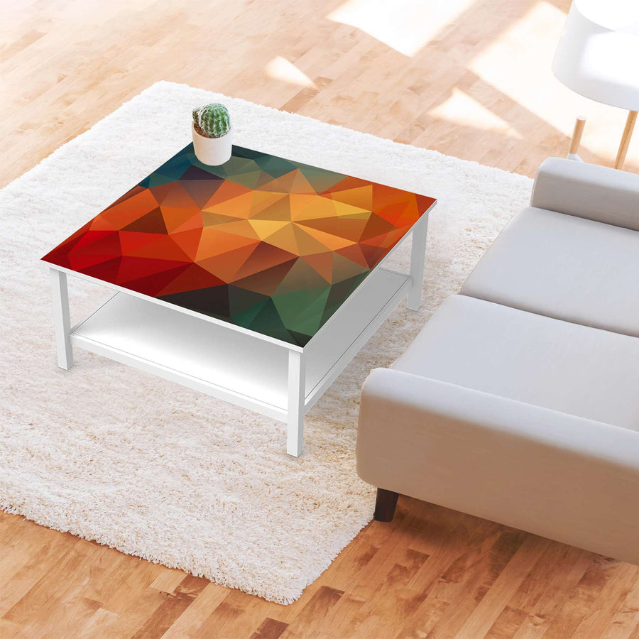 Klebefolie für Möbel Polygon - IKEA Hemnes Couchtisch 90x90 cm - Wohnzimmer