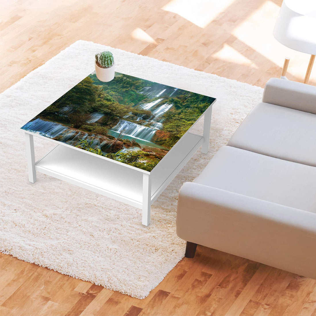 Klebefolie für Möbel Rainforest - IKEA Hemnes Couchtisch 90x90 cm - Wohnzimmer
