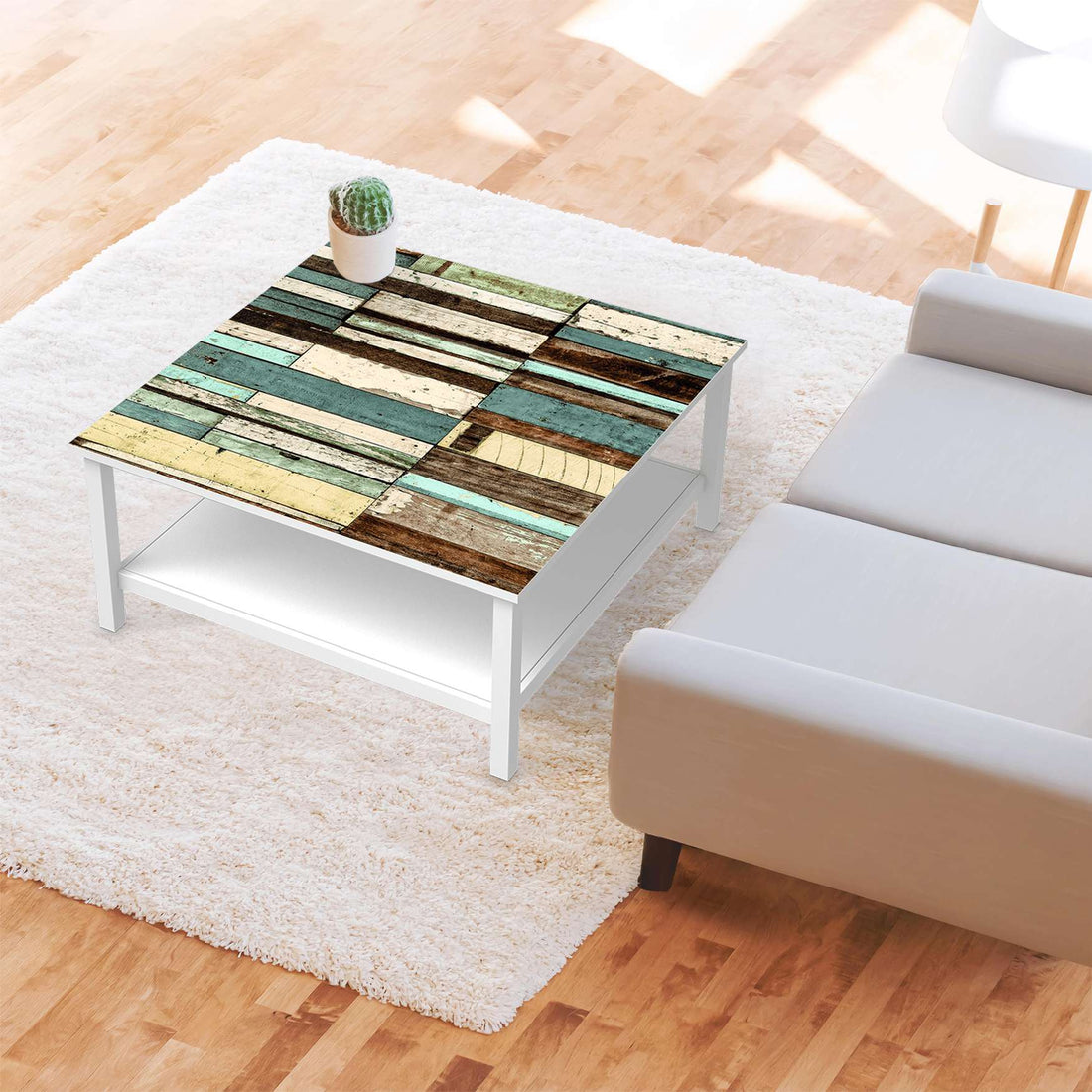 Klebefolie für Möbel Schiffsbruch - IKEA Hemnes Couchtisch 90x90 cm - Wohnzimmer