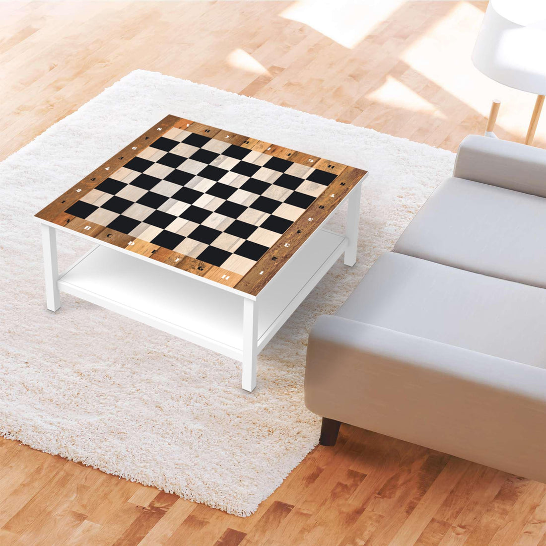 Klebefolie für Möbel Spieltisch Schach - IKEA Hemnes Couchtisch 90x90 cm - Wohnzimmer