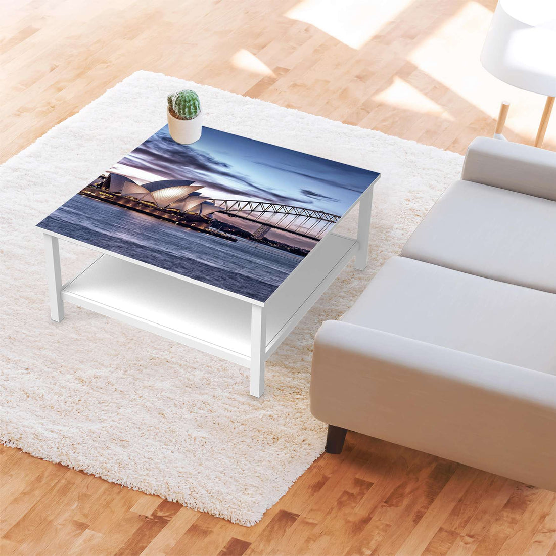 Klebefolie für Möbel Sydney - IKEA Hemnes Couchtisch 90x90 cm - Wohnzimmer