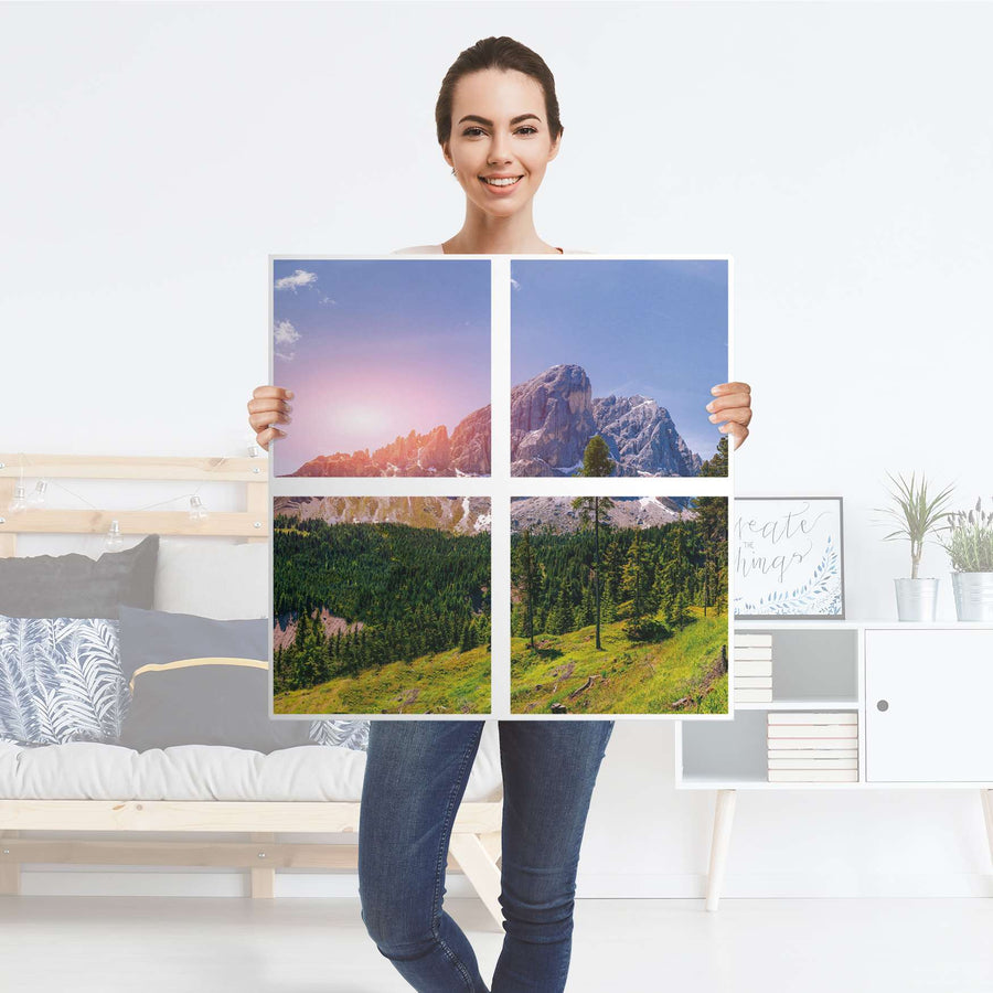 Klebefolie für Möbel Alpenblick - IKEA Kallax Regal 4 Türen - Folie