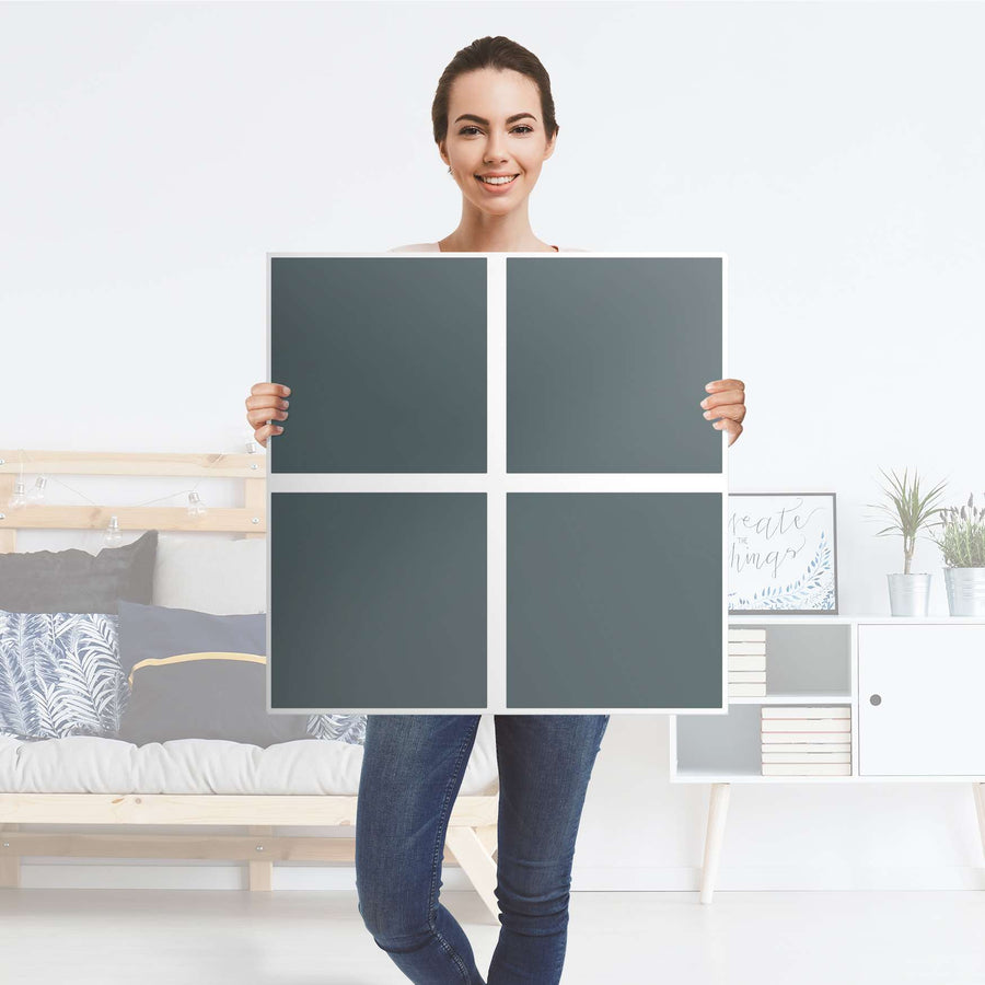 Klebefolie für Möbel Blaugrau Light - IKEA Kallax Regal 4 Türen - Folie