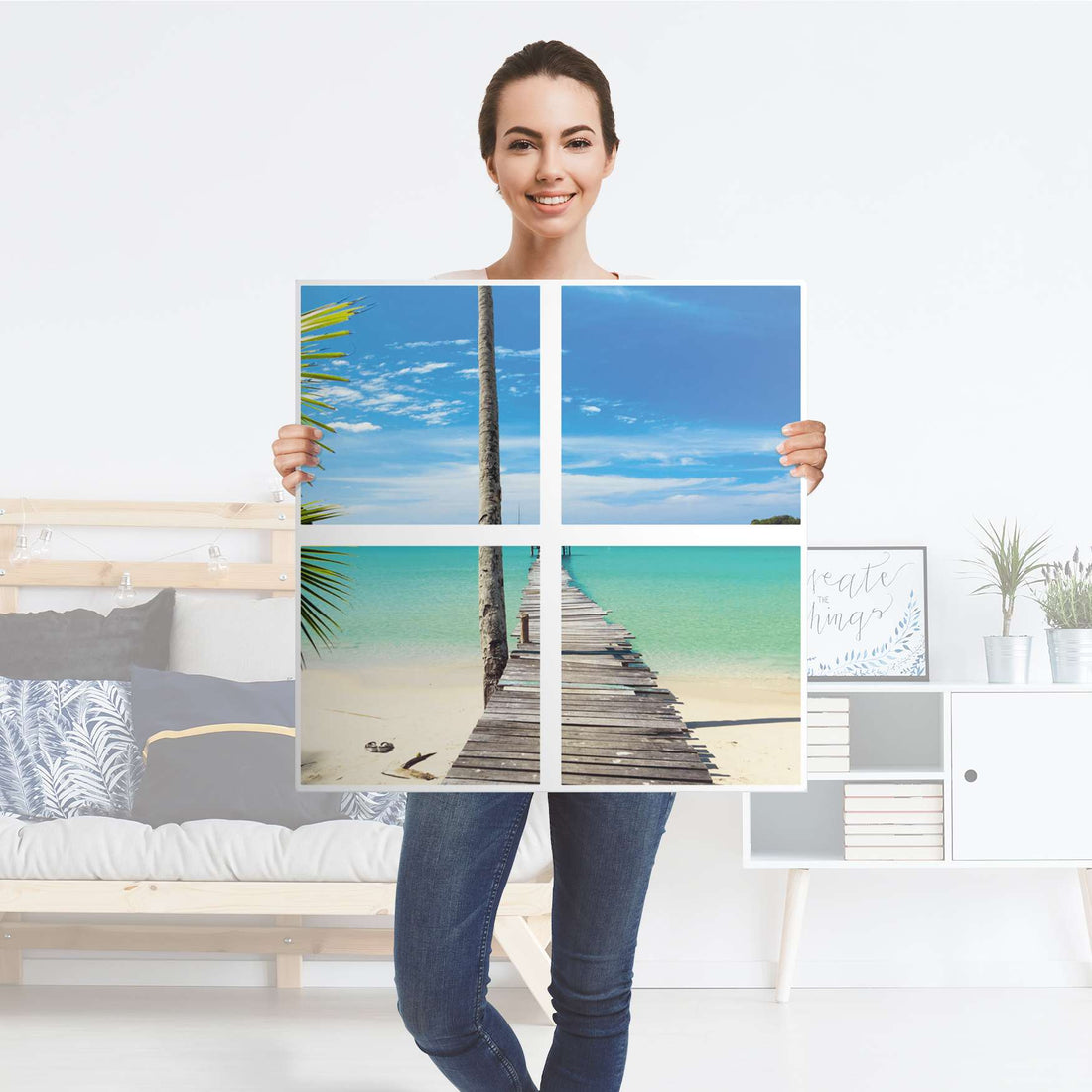 Klebefolie für Möbel Blue Water - IKEA Kallax Regal 4 Türen - Folie