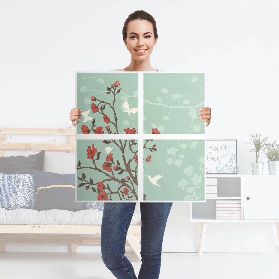 Klebefolie für Möbel Blütenzauber - IKEA Kallax Regal 4 Türen - Folie