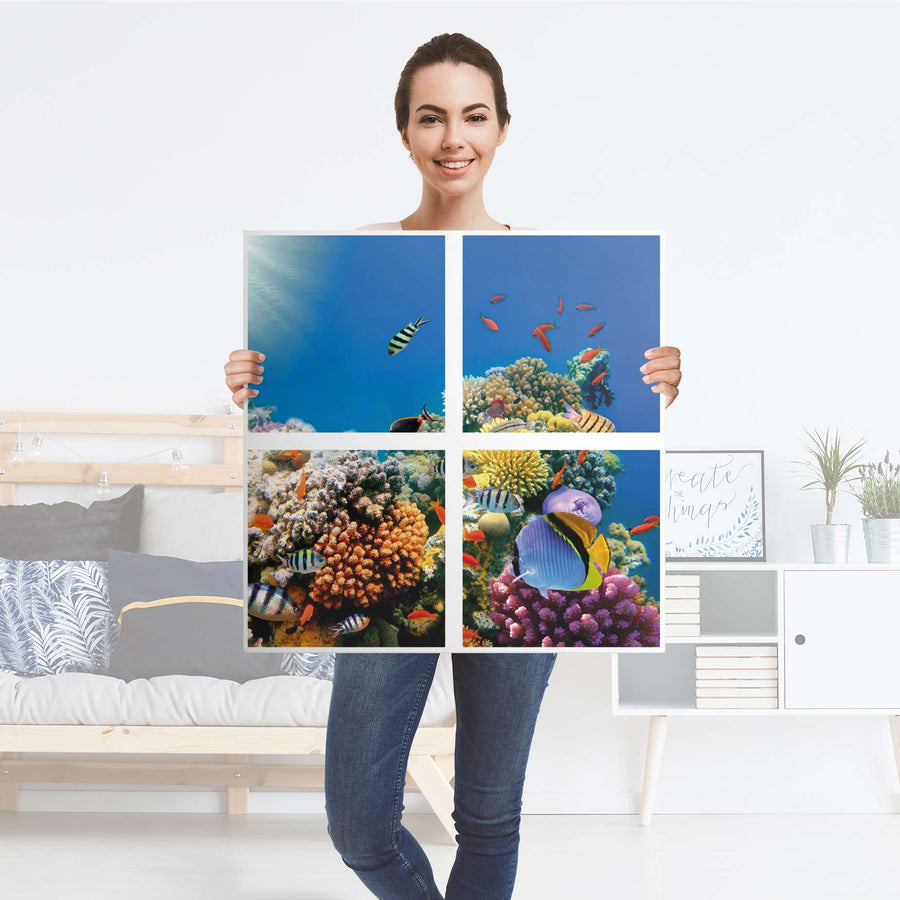 Klebefolie für Möbel Coral Reef - IKEA Kallax Regal 4 Türen - Folie