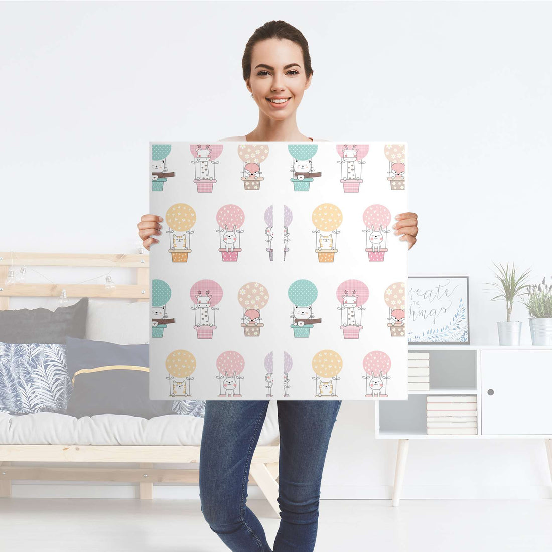 Klebefolie für Möbel Flying Animals - IKEA Kallax Regal 4 Türen - Folie