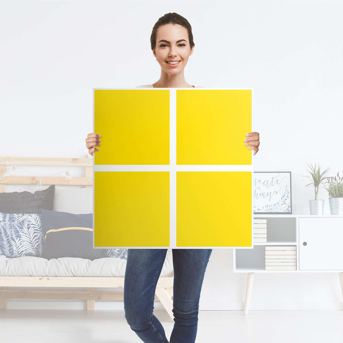 Klebefolie für Möbel Gelb Dark - IKEA Kallax Regal 4 Türen - Folie