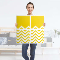 Klebefolie für Möbel Gelbe Zacken - IKEA Kallax Regal 4 Türen - Folie