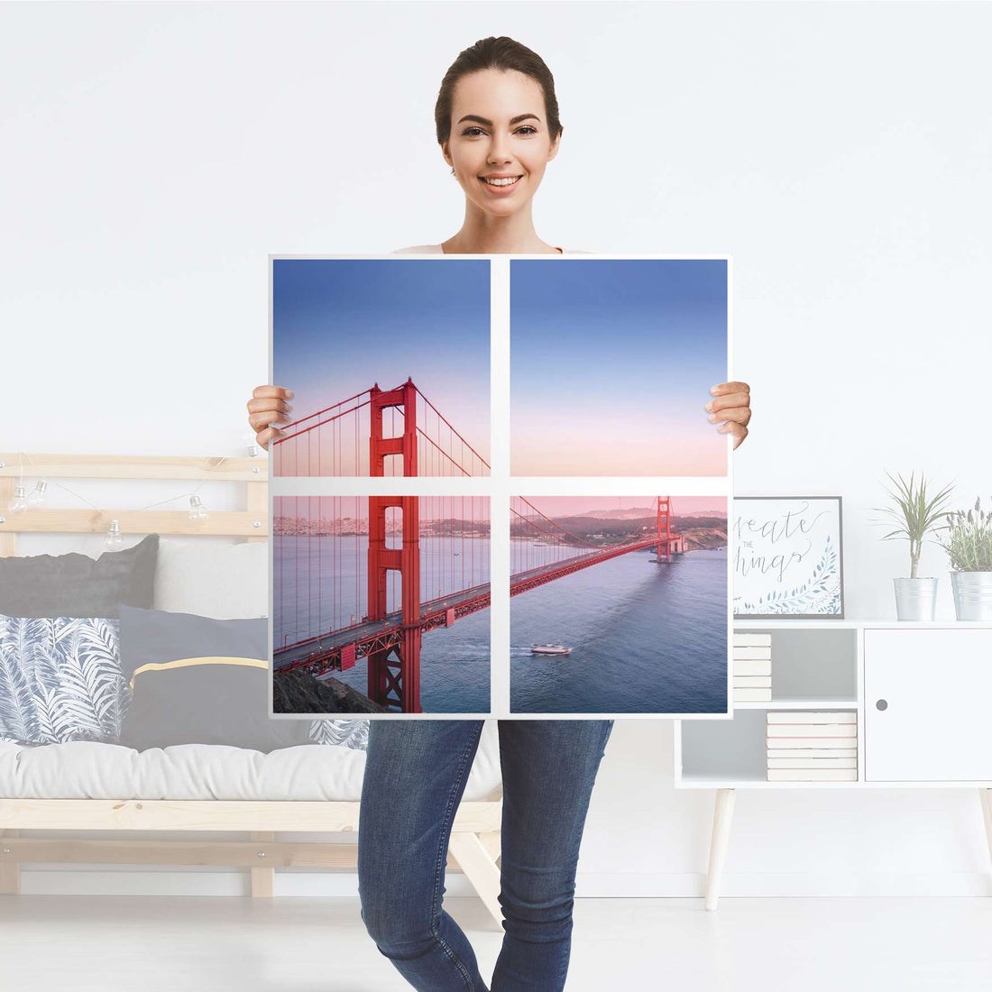Klebefolie für Möbel Golden Gate - IKEA Kallax Regal 4 Türen - Folie