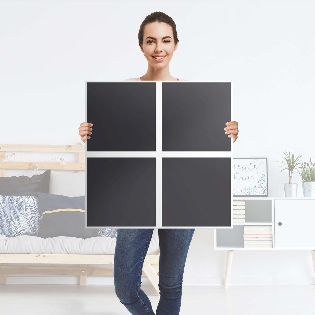 Klebefolie für Möbel Grau Dark - IKEA Kallax Regal 4 Türen - Folie