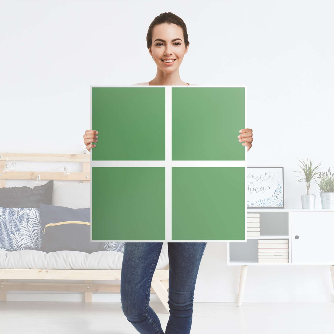 Klebefolie für Möbel Grün Light - IKEA Kallax Regal 4 Türen - Folie