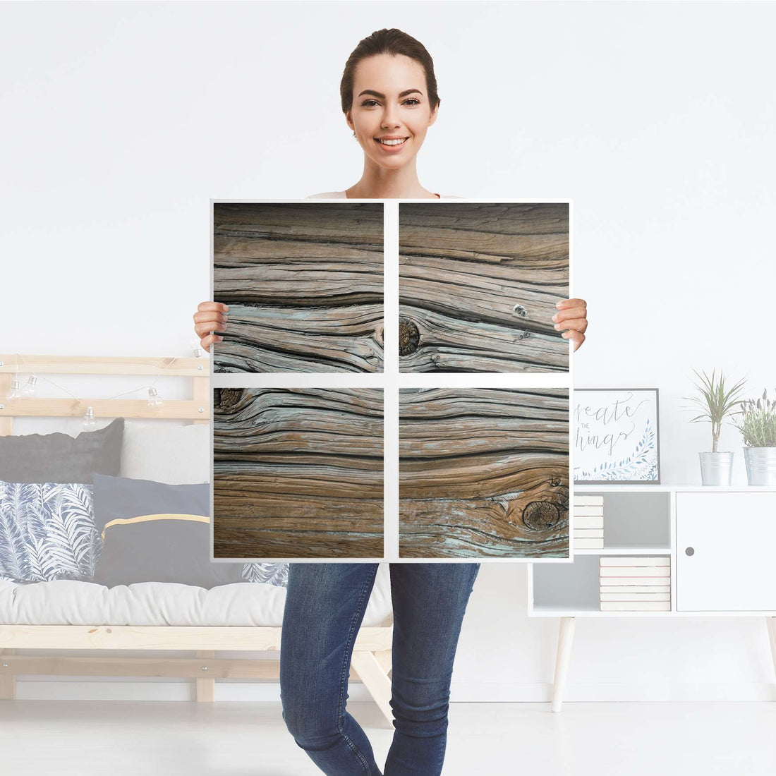 Klebefolie für Möbel Hochbejahrt - IKEA Kallax Regal 4 Türen - Folie