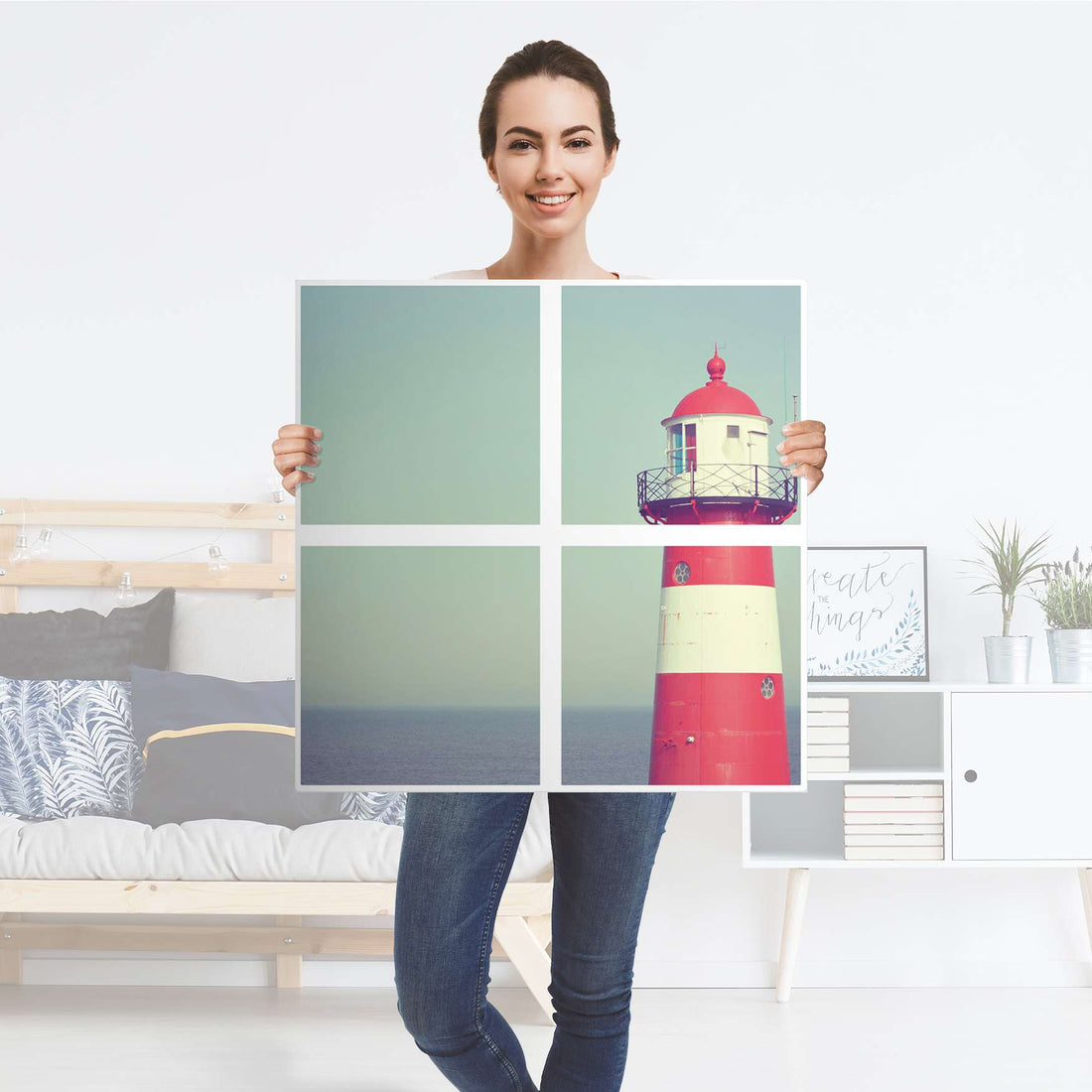 Klebefolie für Möbel Leuchtturm - IKEA Kallax Regal 4 Türen - Folie