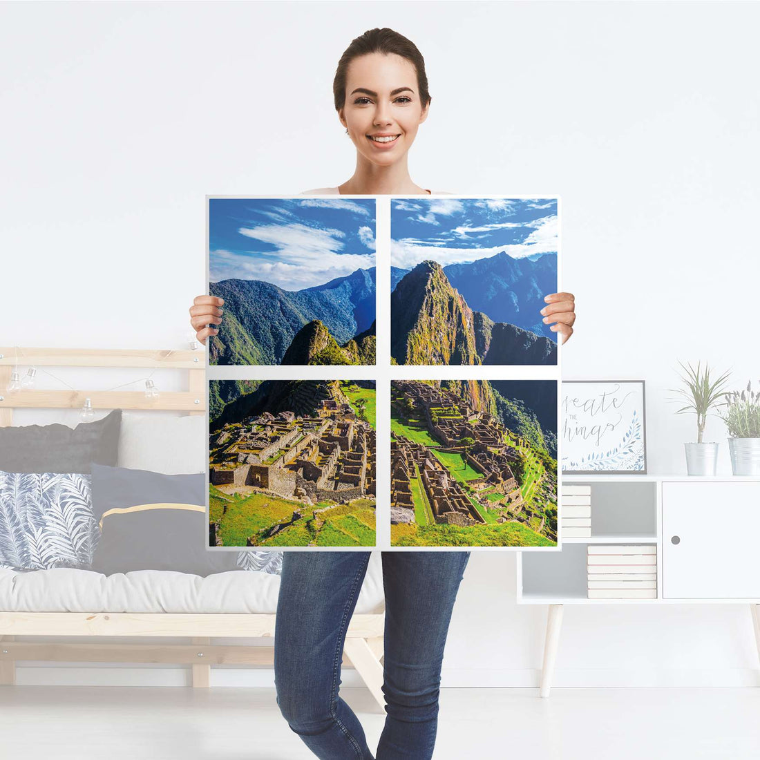 Klebefolie für Möbel Machu Picchu - IKEA Kallax Regal 4 Türen - Folie