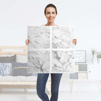 Klebefolie für Möbel Marmor weiß - IKEA Kallax Regal 4 Türen - Folie