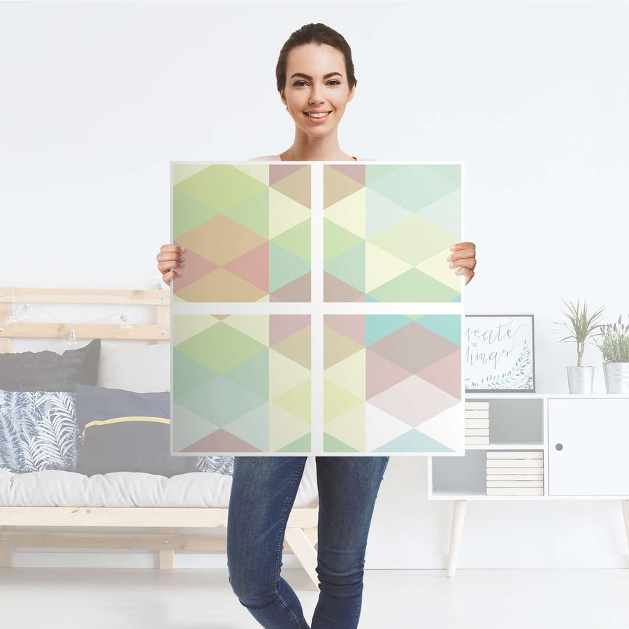 Klebefolie für Möbel Melitta Pastell Geometrie - IKEA Kallax Regal 4 Türen - Folie