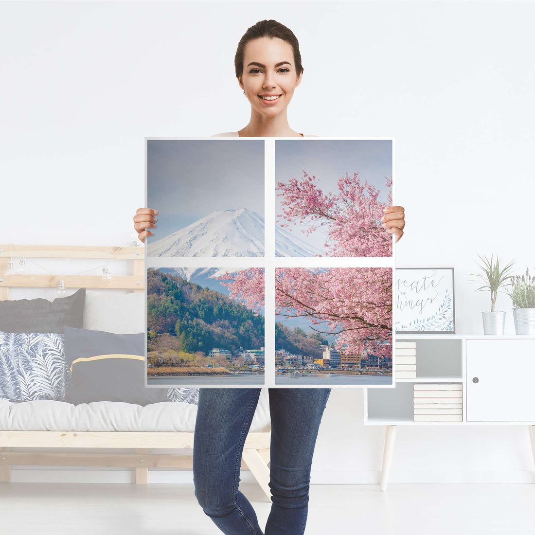 Klebefolie für Möbel Mount Fuji - IKEA Kallax Regal 4 Türen - Folie