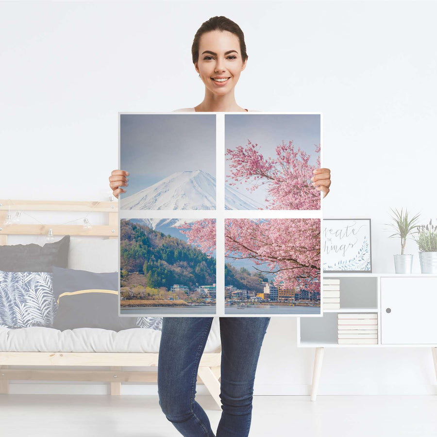 Klebefolie für Möbel Mount Fuji - IKEA Kallax Regal 4 Türen - Folie