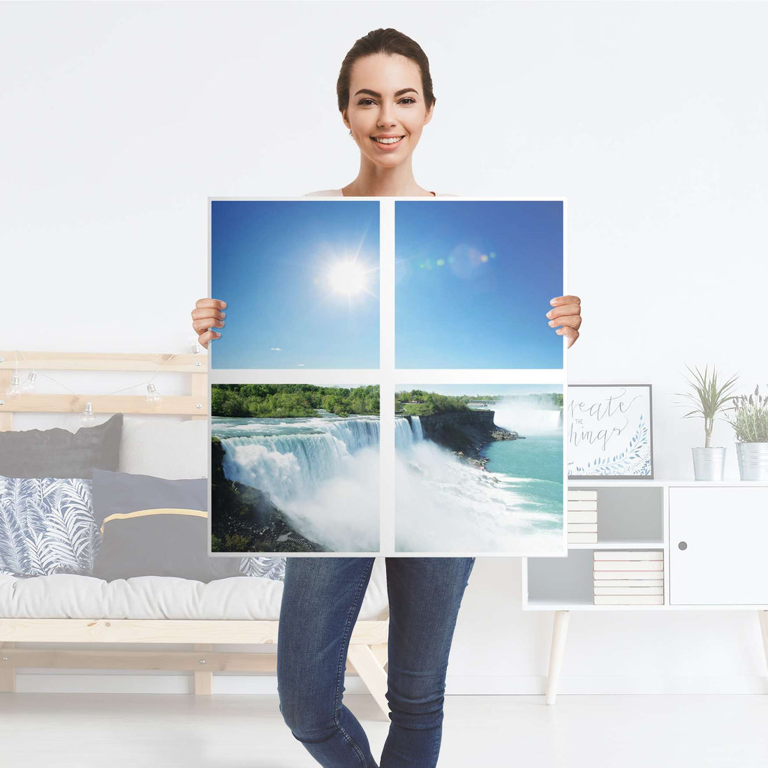 Klebefolie für Möbel Niagara Falls - IKEA Kallax Regal 4 Türen - Folie