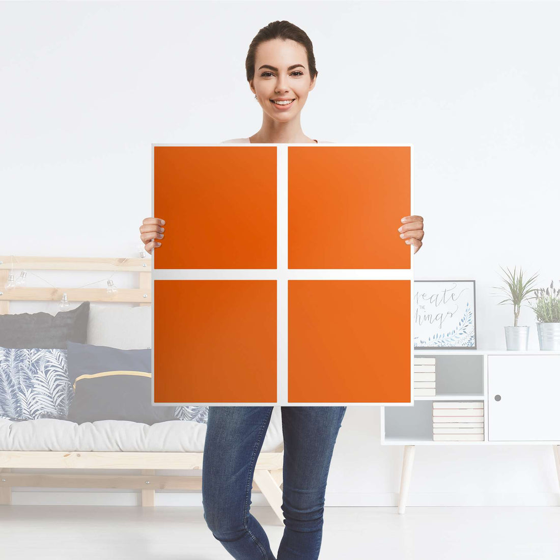 Klebefolie für Möbel Orange Dark - IKEA Kallax Regal 4 Türen - Folie