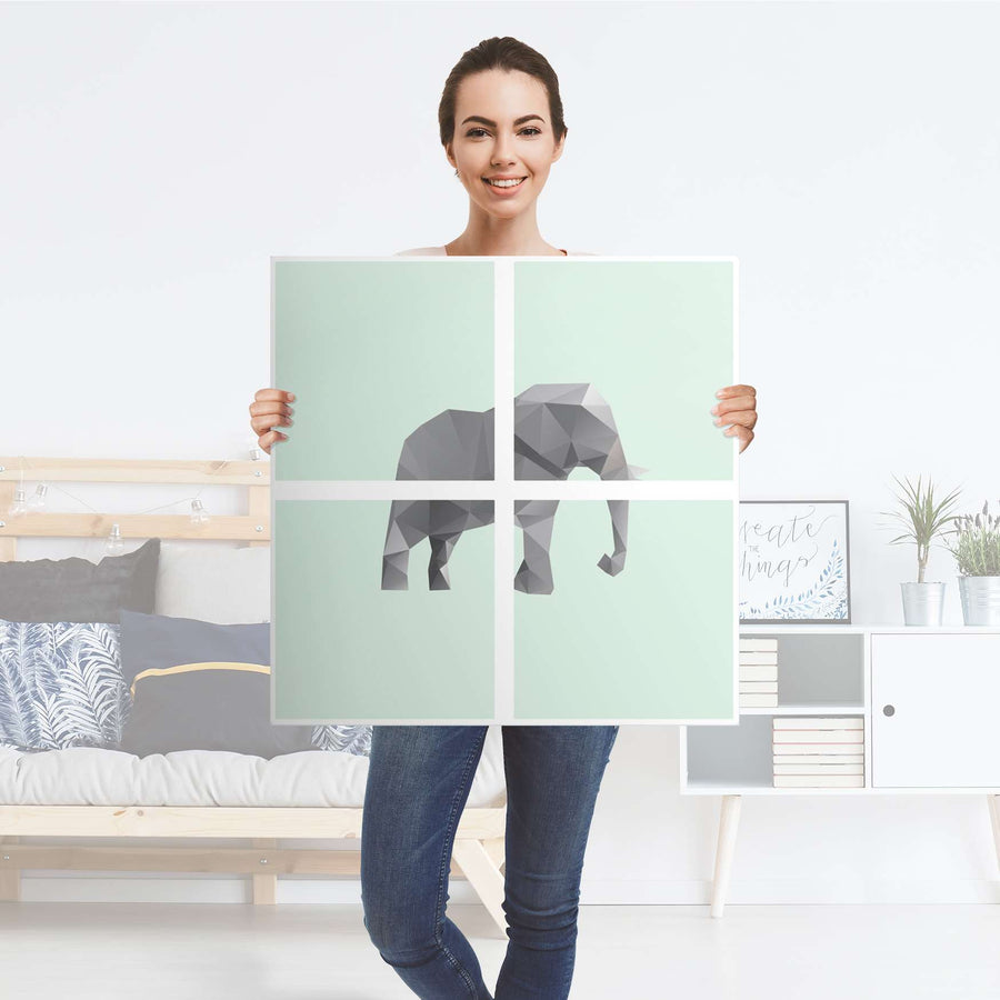 Klebefolie für Möbel Origami Elephant - IKEA Kallax Regal 4 Türen - Folie