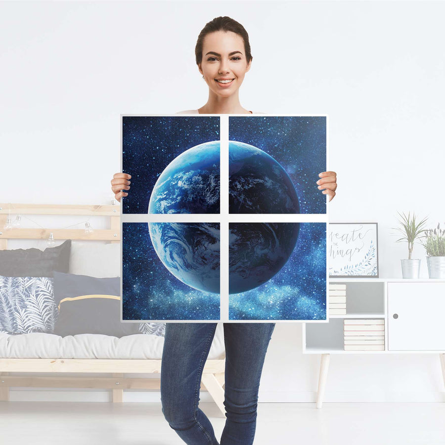 Klebefolie für Möbel Planet Blue - IKEA Kallax Regal 4 Türen - Folie